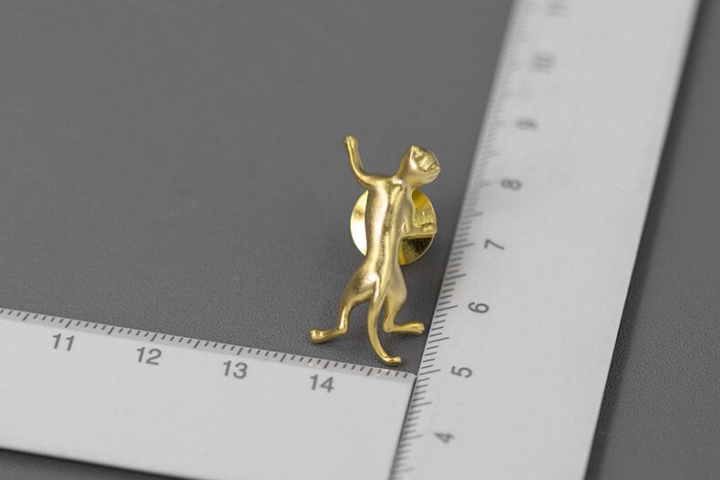 Cat Charm Brooch-Sterling Silver Cute Cat Brooch-Lovely Kitten-Silver Animal Jewelry-Gift for her cindysilverstudio