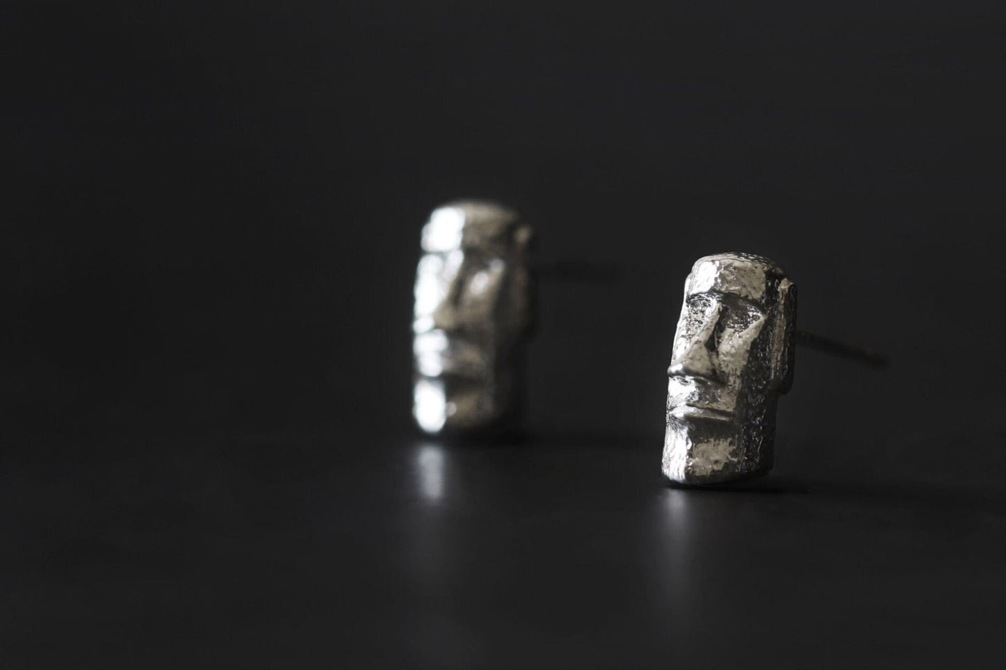 Easter Island Statues Earrings-Sterling Silver Head Statue Stud Earring-Moai Statue-Silver Statue Jewelry-Gift for her cindysilverstudio