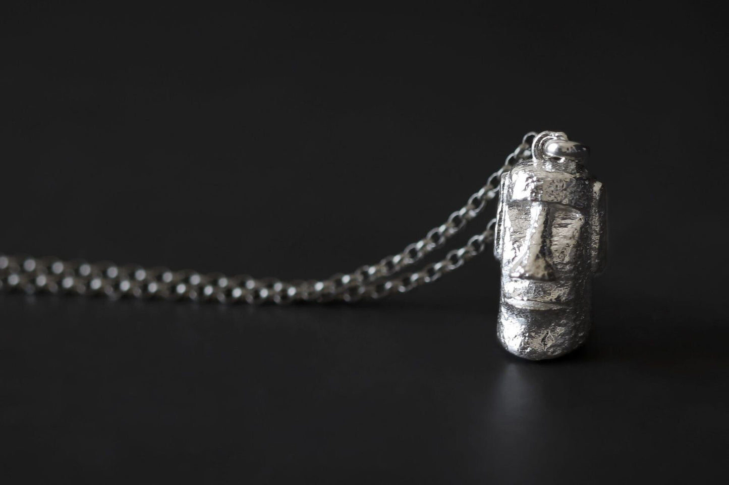 Easter Island Statues Necklace-Sterling Silver Head Statue Pendant-Moai Statue-Silver Statue Jewelry-Gift for men cindysilverstudio