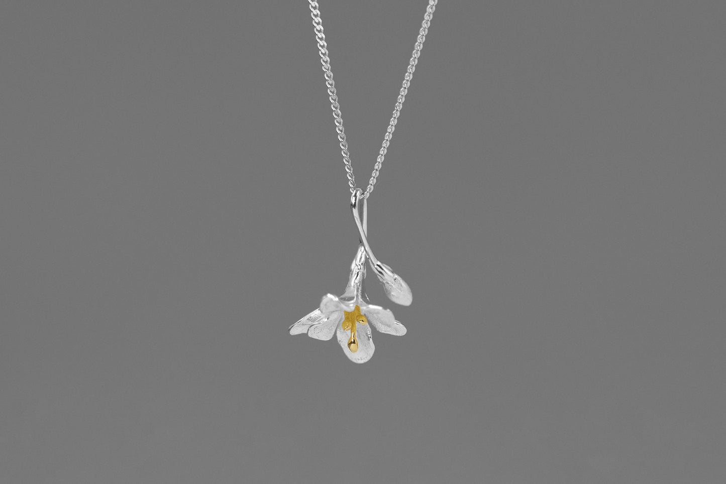 Freesia Flower Necklace-Sterling Silver Freesia Flower Pendant-Spring Flower-Dainty Floral Jewelry-Mother's Day Gift cindysilverstudio