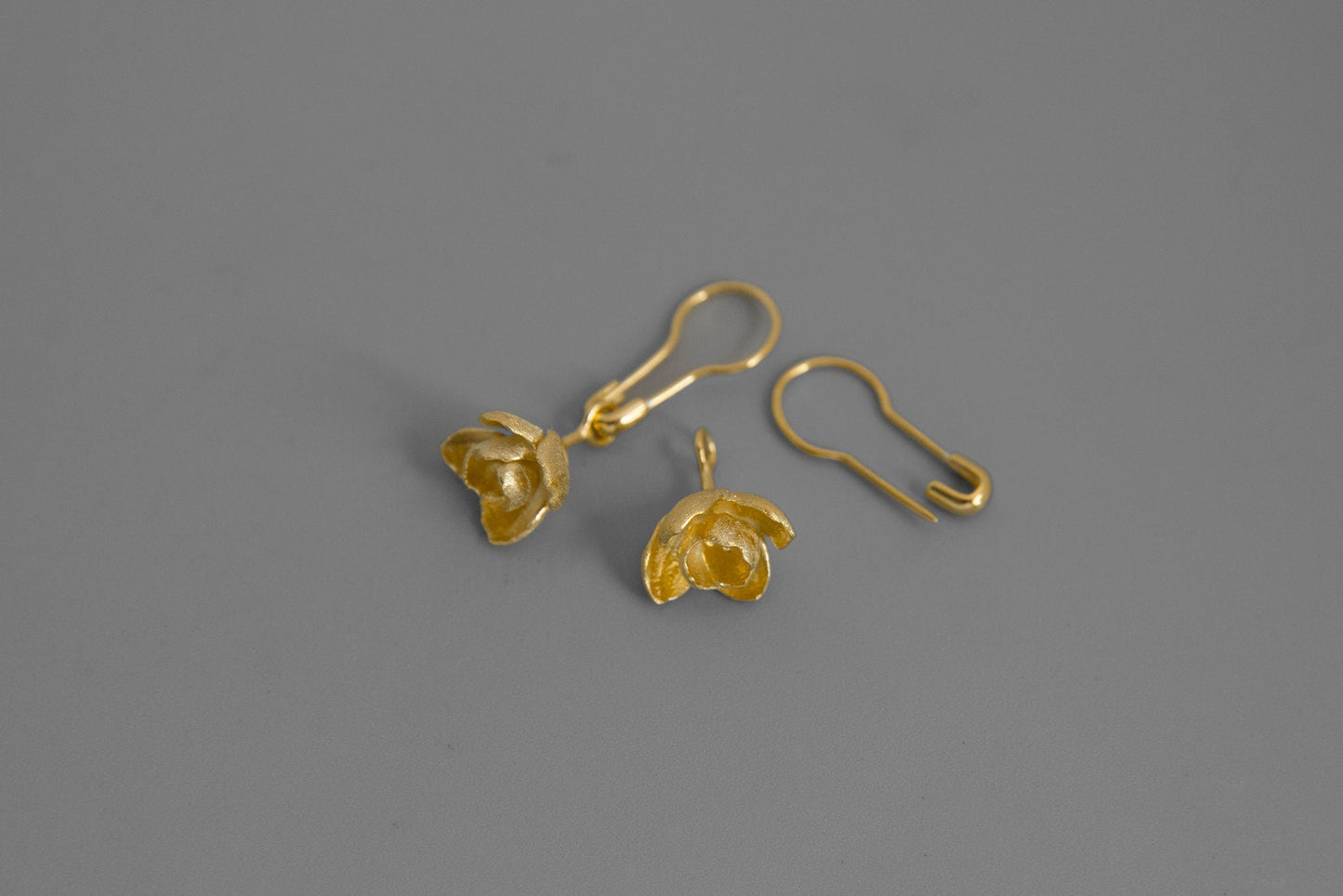 Jasmine Flower Charm Earring-Sterling Silver Safety Pin Blossom Flower Dangle Earring-Floral Jewelry-Jasmine Jewelry-Gift for her cindysilverstudio