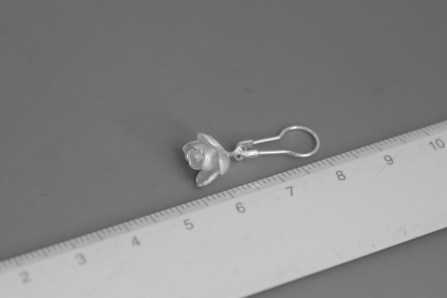 Jasmine Flower Charm Earring-Sterling Silver Safety Pin Blossom Flower Dangle Earring-Floral Jewelry-Jasmine Jewelry-Gift for her cindysilverstudio