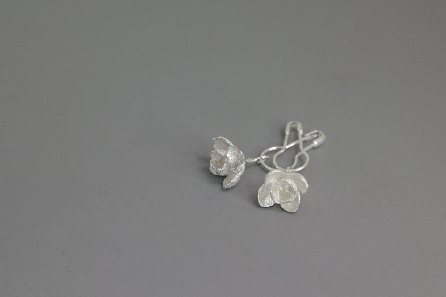 Jasmine Flower Charm Earring-Sterling Silver Safety Pin Blossom Flower Dangle Earring-Floral Jewelry-Jasmine Jewelry-Gift for her cindysilverstudio