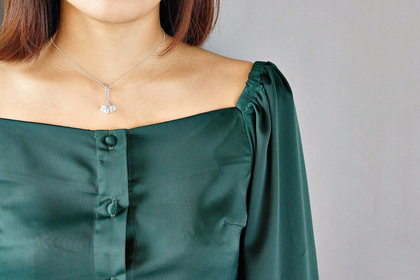 Jasmine Flower Charm Necklace-Sterling Silver Safety Pin Blossom Flower Pendant-Floral Jewelry-Jasmine Jewelry-Gift for her cindysilverstudio