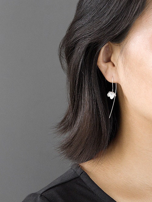 Jasmine Flower Earring-Sterling Silver Flower Charm Dangle-Real Flower-Glossy Twig-Jasmine Jewelry-Gift for her cindysilverstudio