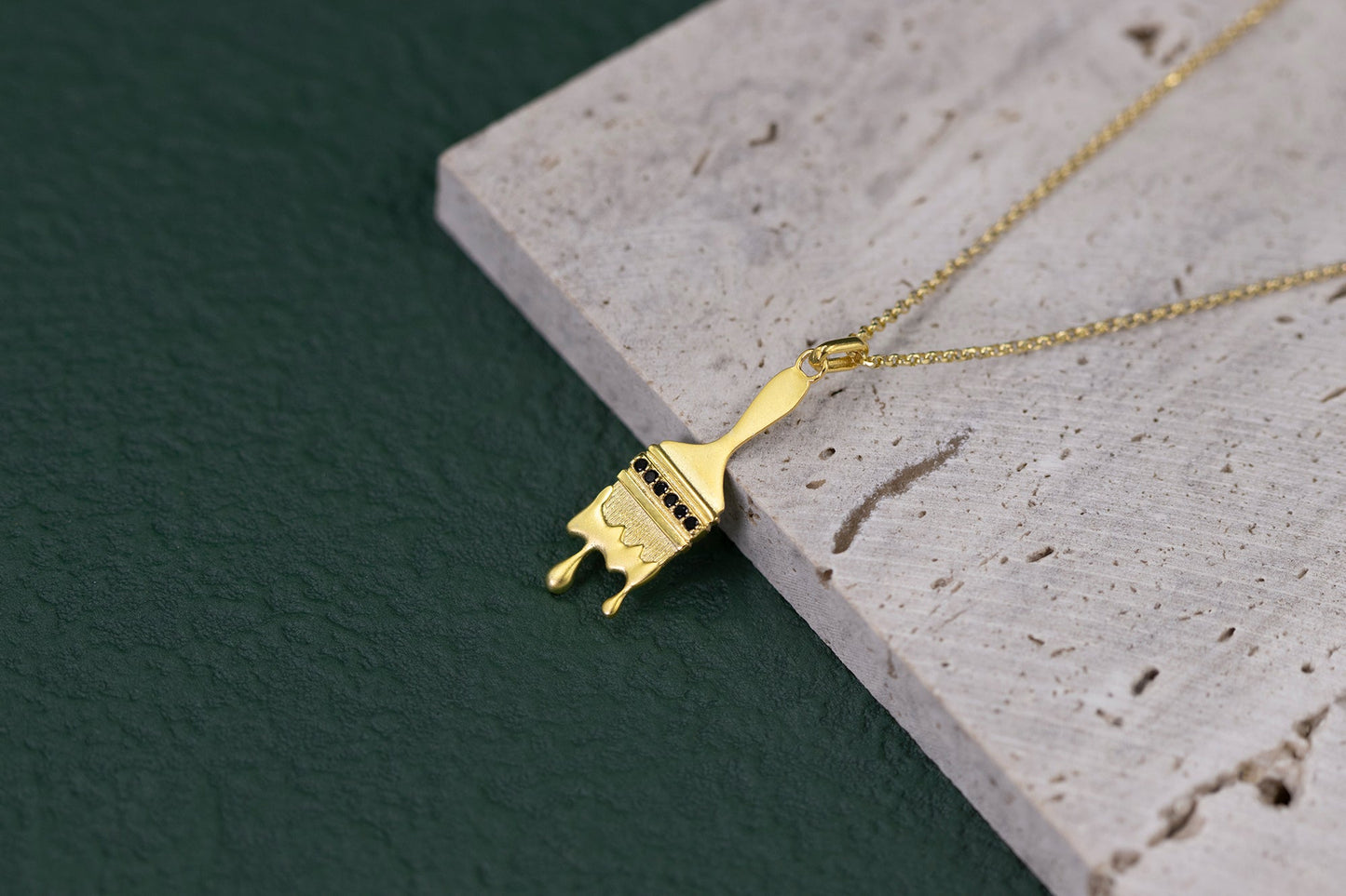 Paint Brush Necklace-Sterling Silver Paint Brush Pendant-Artist Brush-Silver Painter Jewelry-Gift For Women cindysilverstudio