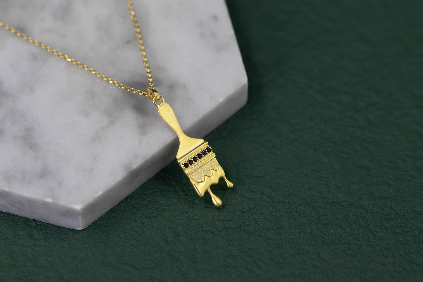 Paint Brush Necklace-Sterling Silver Paint Brush Pendant-Artist Brush-Silver Painter Jewelry-Gift For Women cindysilverstudio