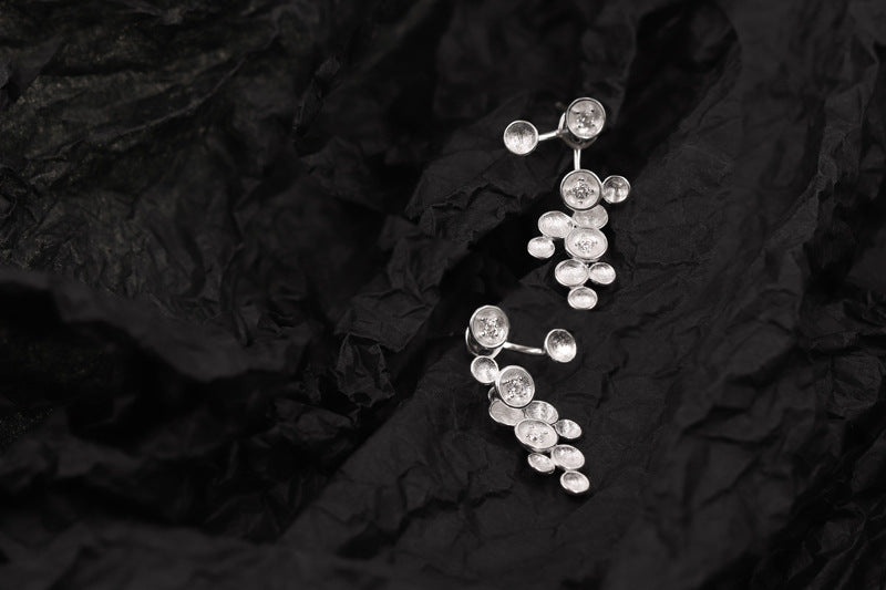 Twinkle Star Earrings-Sterling Silver Starry Night Zircon Star Dangle Earrings-Birthstone Zircon-Fashion Silver Jewelry-Gift for her cindysilverstudio