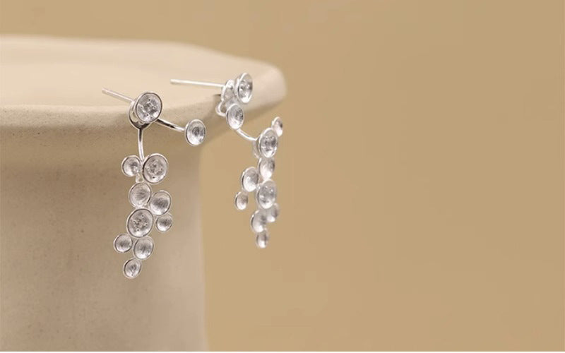 Twinkle Star Earrings-Sterling Silver Starry Night Zircon Star Dangle Earrings-Birthstone Zircon-Fashion Silver Jewelry-Gift for her cindysilverstudio
