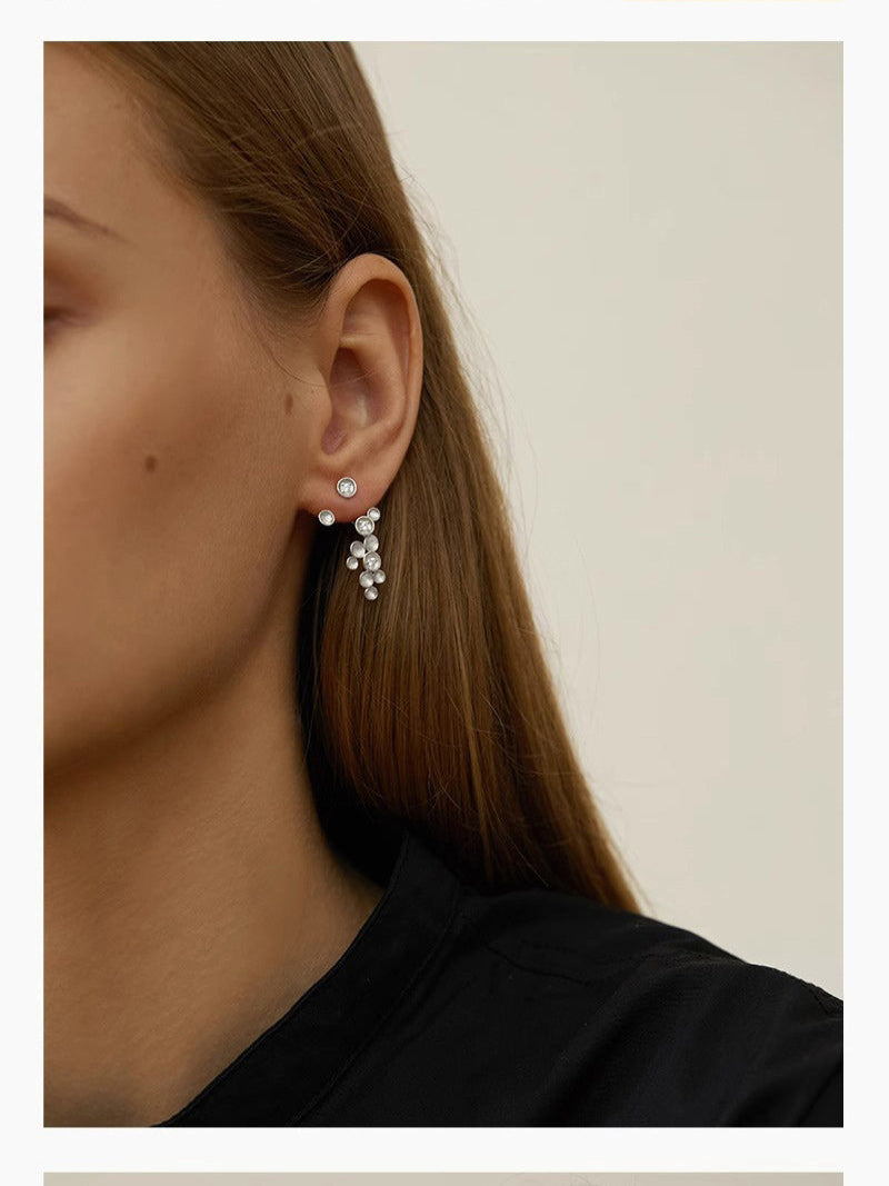 Twinkle Star Earrings-Sterling Silver Starry Night Zircon Star Dangle Earrings-Birthstone Zircon-Fashion Silver Jewelry-Gift for her cindysilverstudio