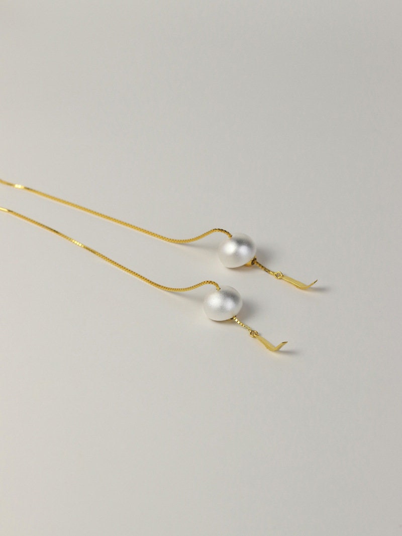 Wind Chime Charm Earring-Sterling Silver Japan Style Wind Bell Earthread-Long Thread-Blessing Jewelry-Gift for her cindysilverstudio