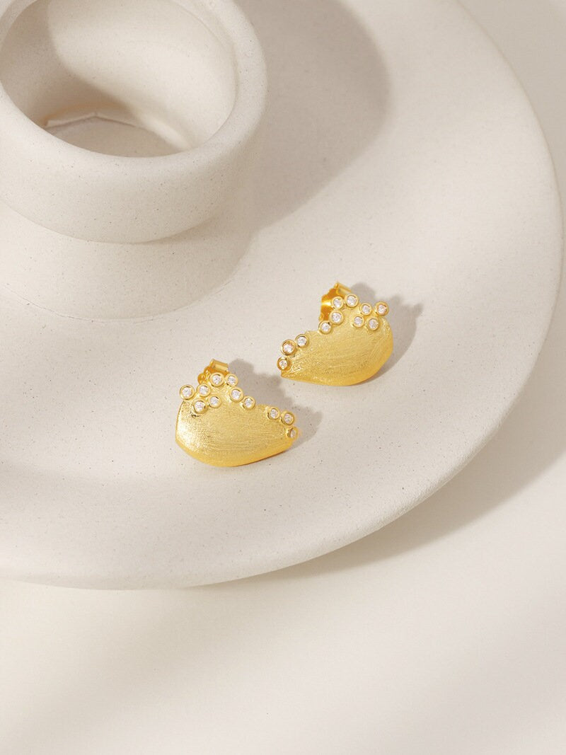 Zircon Basket Earrings-Sterling Silver Basket Charm Zircon Stud Earrings-Birthstone Zircon-Silver Zircon Jewelry-Gift for her cindysilverstudio
