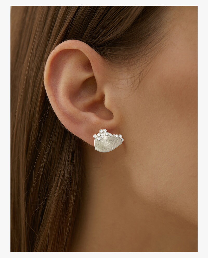 Zircon Basket Earrings-Sterling Silver Basket Charm Zircon Stud Earrings-Birthstone Zircon-Silver Zircon Jewelry-Gift for her cindysilverstudio