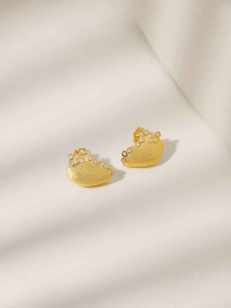 Zircon Basket Earrings-Sterling Silver Basket Charm Zircon Stud Earrings-Birthstone Zircon-Silver Zircon Jewelry-Gift for her cindysilverstudio