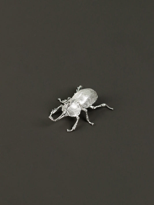 Beetle Bug Brooch-Sterling Silver Elephant Beetle Brooch-Scarab Beetle-Dainty Insect Jewelry-Gift for Unisex
