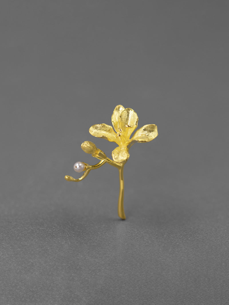 Freesia Flower Brooch-Sterling Silver Freesia Flower Pin-Spring Flower-Dainty Floral Jewelry-Mother's Day Gift
