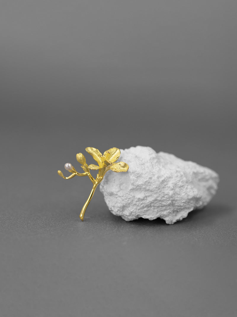 Freesia Flower Brooch-Sterling Silver Freesia Flower Pin-Spring Flower-Dainty Floral Jewelry-Mother's Day Gift