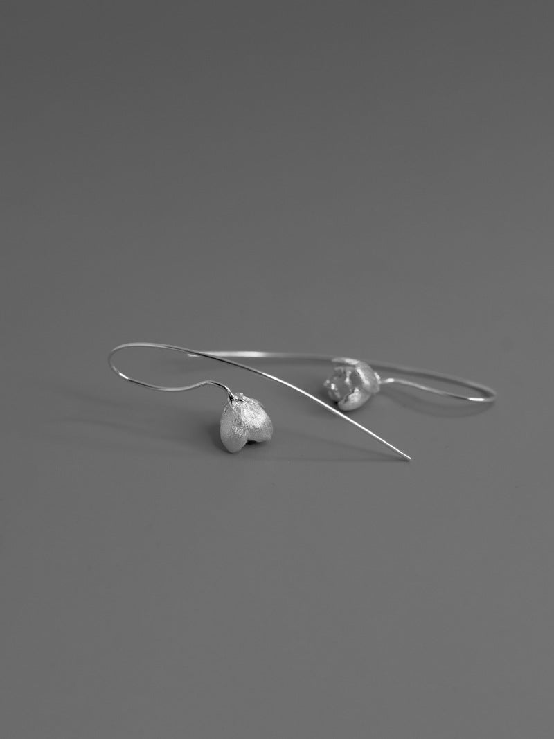 Jasmine Flower Earring-Sterling Silver Flower Charm Dangle-Real Flower-Glossy Twig-Jasmine Jewelry-Gift for her