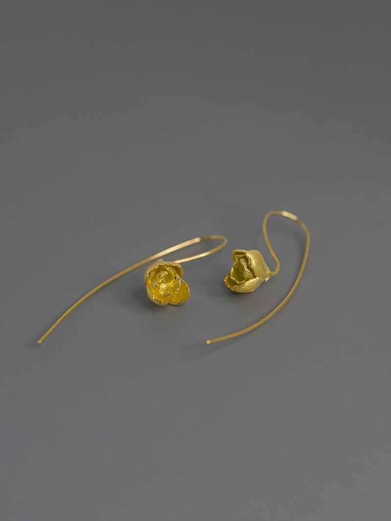 Jasmine Flower Earring-Sterling Silver Flower Charm Dangle-Real Flower-Glossy Twig-Jasmine Jewelry-Gift for her