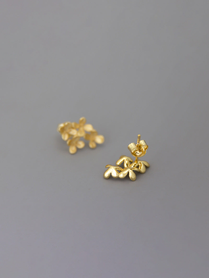 Sweet Osmanthus Charm Earring-Sterling Silver Blossom Flower Stud Earring-Small Flower-Floral Flower Jewelry-Gift for her