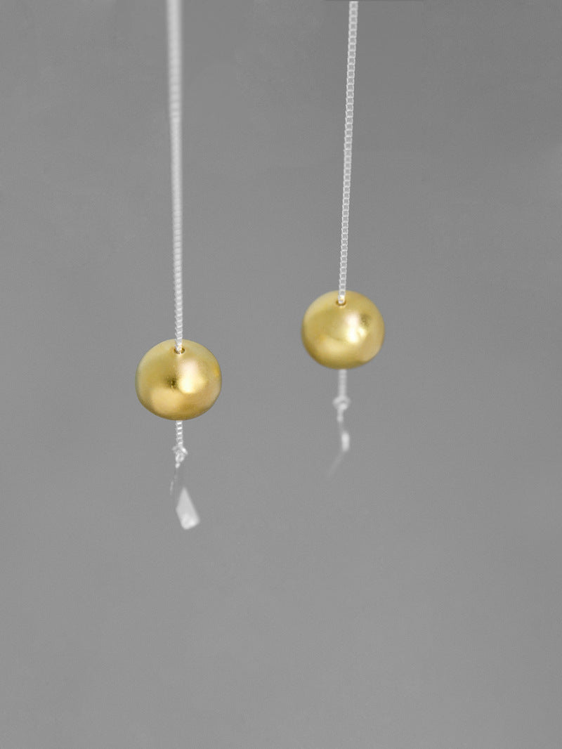 Wind Chime Charm Earring-Sterling Silver Japan Style Wind Bell Earthread-Long Thread-Blessing Jewelry-Gift for her