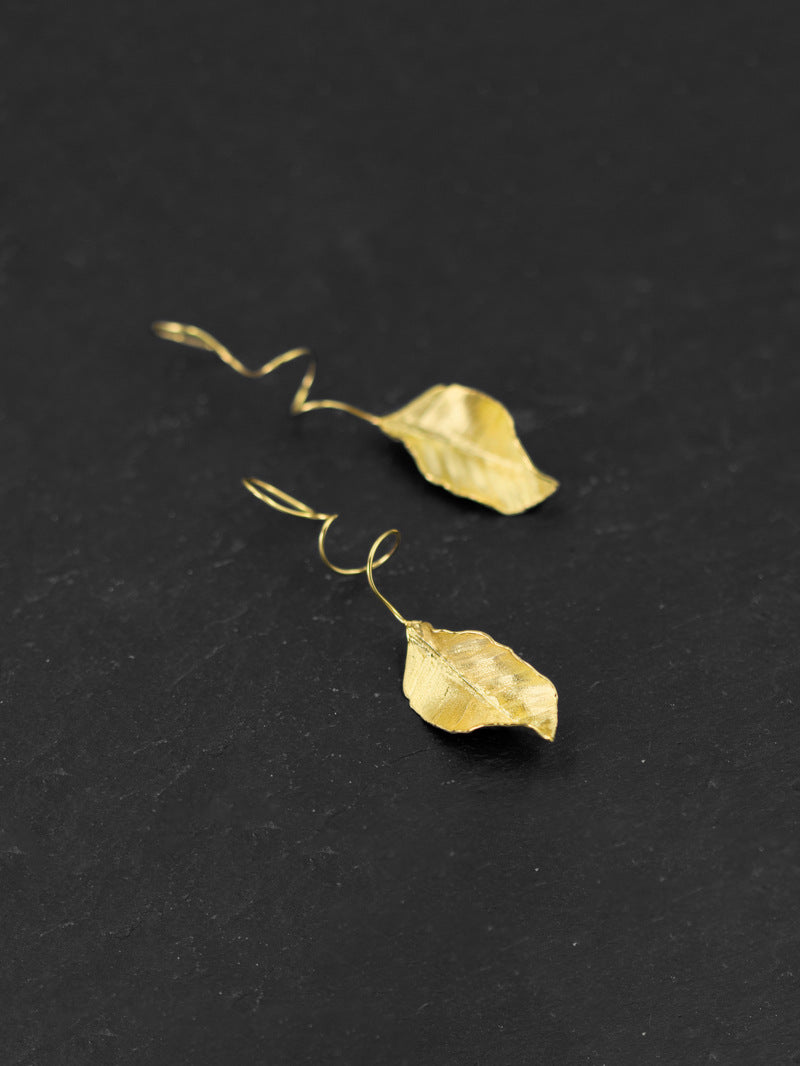 Autumn Leaves Charm Earrings-Sterling Silver Fall Leaves Dangle Earrings-Matt Silver-Harvest Thanksgiving Jewelry-Gift for woman