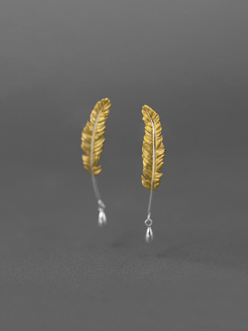 Quill Pen Earrings-Sterling Silver Feather Pen Earrings-Quill Pen and Ink-Antique Plume Jewelry-Gift for Women