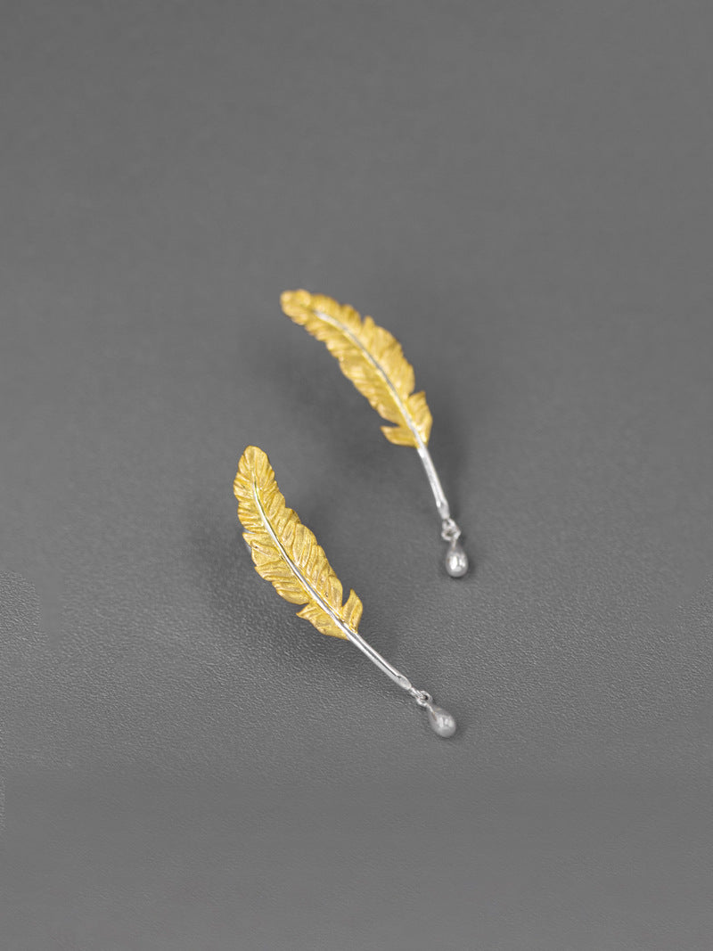 Quill Pen Earrings-Sterling Silver Feather Pen Earrings-Quill Pen and Ink-Antique Plume Jewelry-Gift for Women