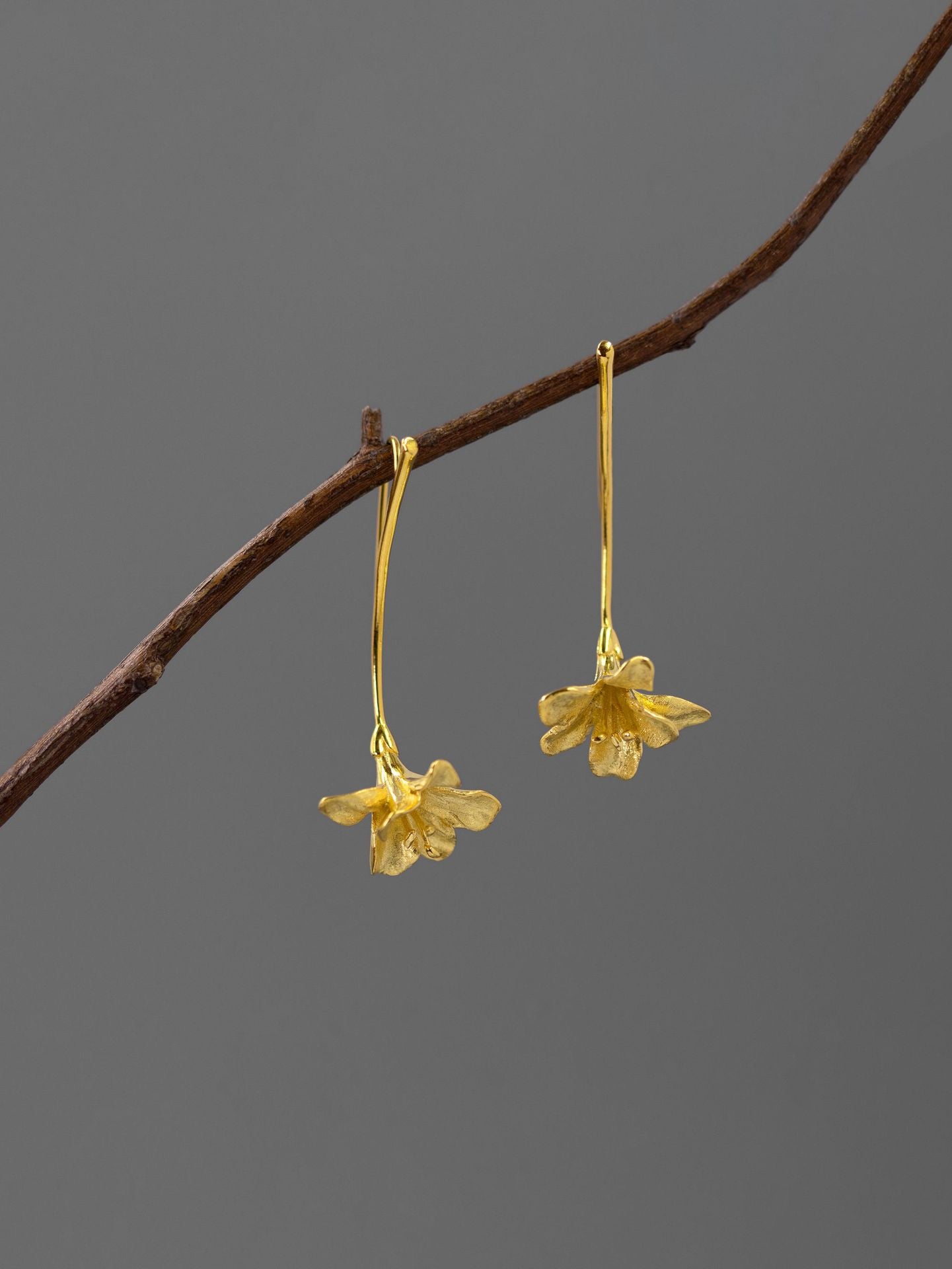 Freesia Flower Earring-Sterling Silver Freesia Flower Dangle Earring-Spring Flower-Dainty Floral Jewelry-Mother's Day Gift