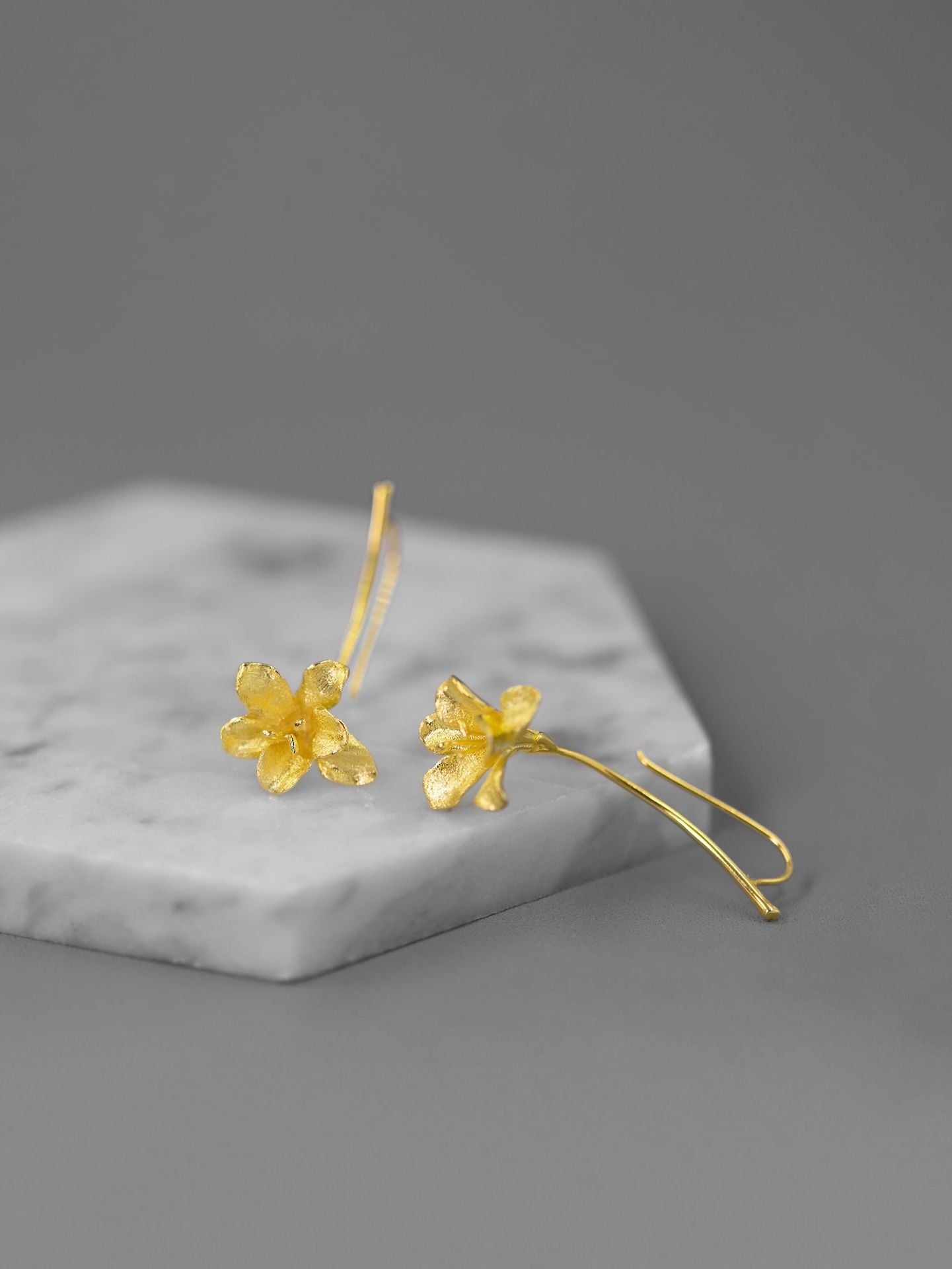 Freesia Flower Earring-Sterling Silver Freesia Flower Dangle Earring-Spring Flower-Dainty Floral Jewelry-Mother's Day Gift