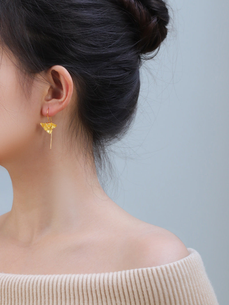 Orchid Flower Earrings-Sterling Silver Orchid Flower Dangle Earring-Phalaenopsis Orchid-Dainty Flower Jewelry-Gift for her