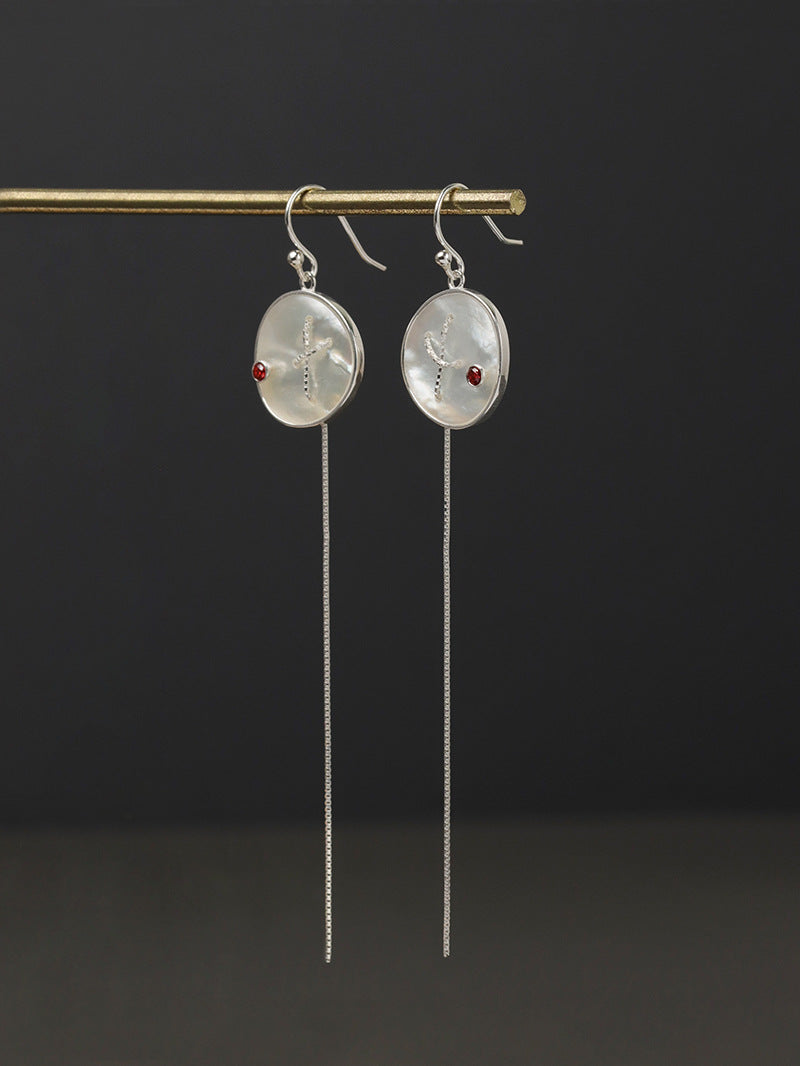 Southern Cross Tassel Earrings Long Tassel Hook White Shell Earrings DIY Design Gift for her