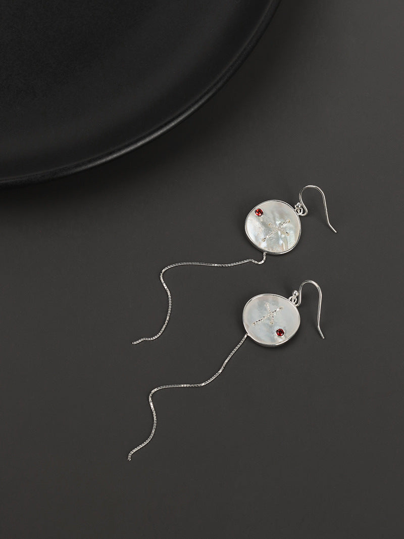 Southern Cross Tassel Earrings Long Tassel Hook White Shell Earrings DIY Design Gift for her