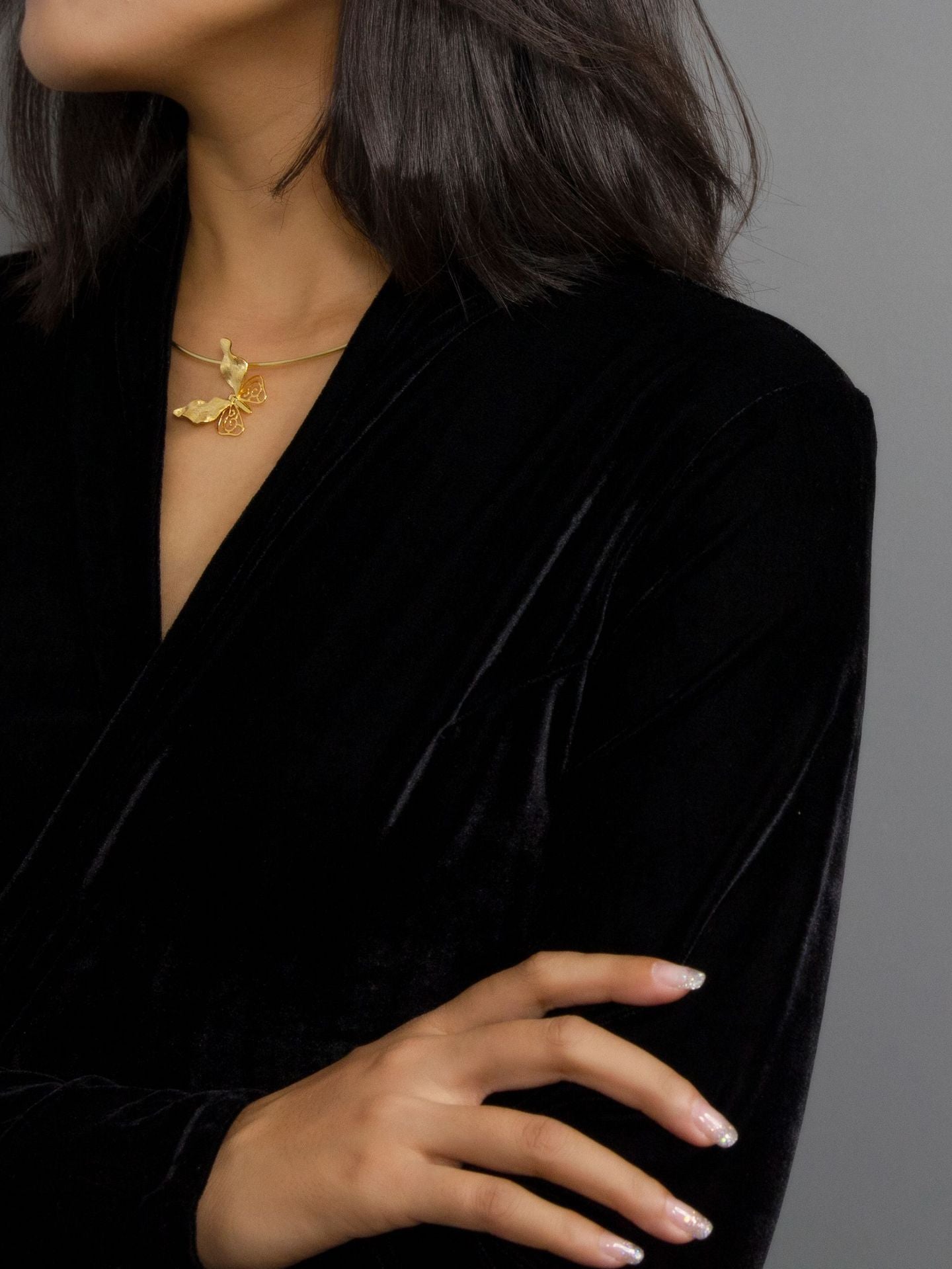 Round Choker Nekclace-Sterling Silver Choker Chain-Circle Collar-15 inches Chain-Gift for her