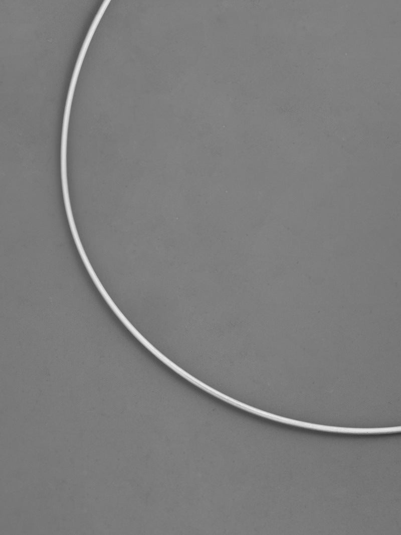 Round Choker Nekclace-Sterling Silver Choker Chain-Circle Collar-15 inches Chain-Gift for her