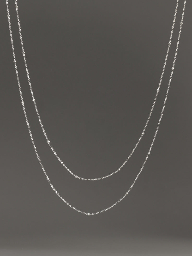 Dew Drop Layering Necklace-Sterling Silver Beaded Satellite Chain-Minimalist Choker-Bridesmaid gifts-Gift for women
