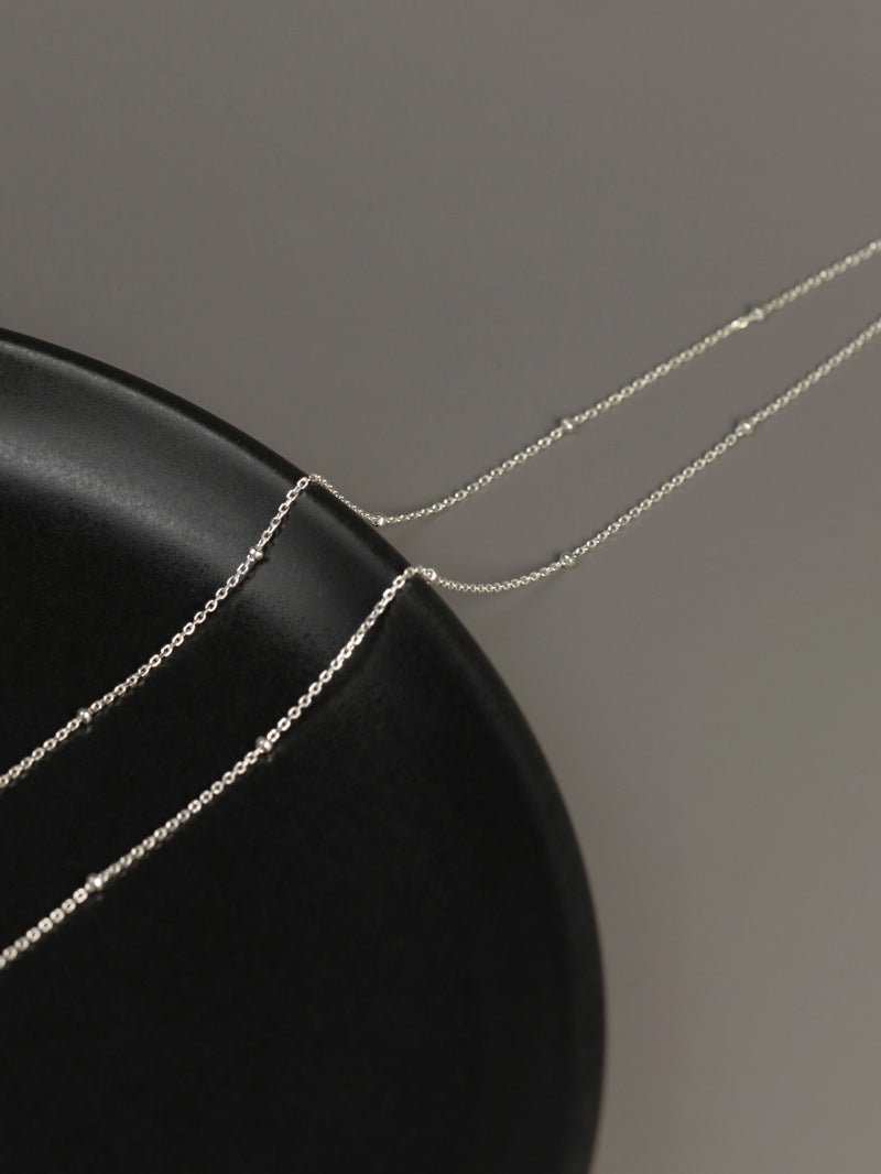 Dew Drop Layering Necklace-Sterling Silver Beaded Satellite Chain-Minimalist Choker-Bridesmaid gifts-Gift for women