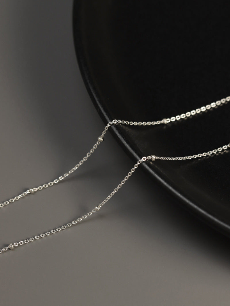 Dew Drop Layering Necklace-Sterling Silver Beaded Satellite Chain-Minimalist Choker-Bridesmaid gifts-Gift for women