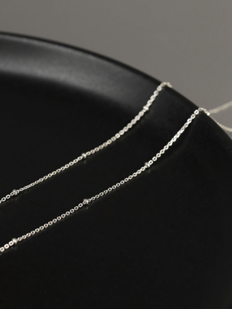Dew Drop Layering Necklace-Sterling Silver Beaded Satellite Chain-Minimalist Choker-Bridesmaid gifts-Gift for women