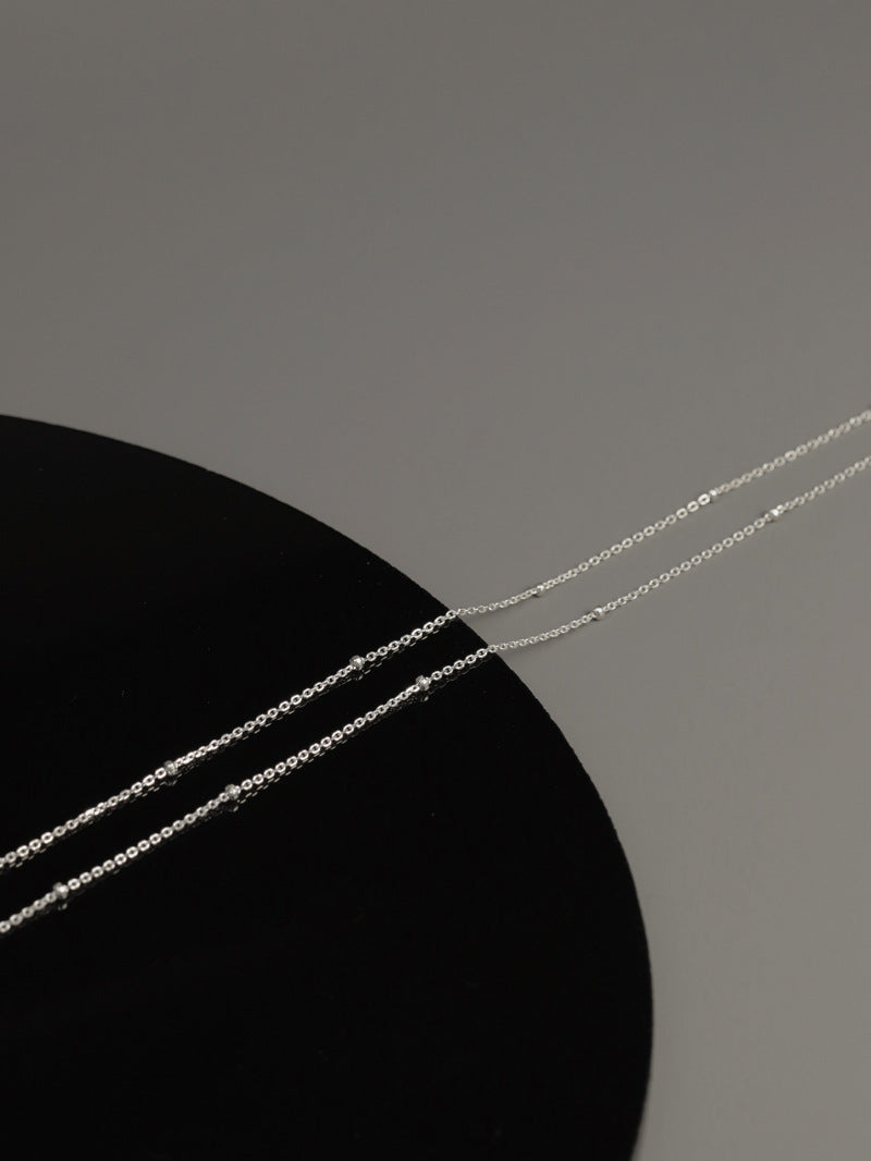 Dew Drop Layering Necklace-Sterling Silver Beaded Satellite Chain-Minimalist Choker-Bridesmaid gifts-Gift for women