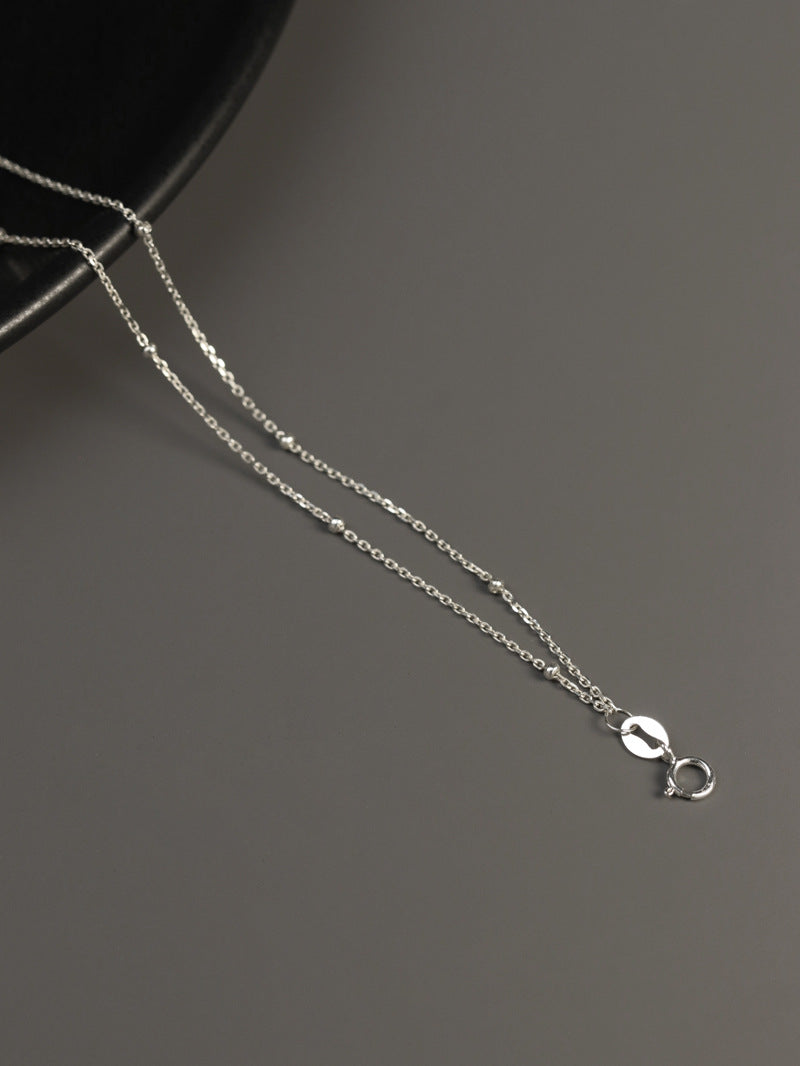 Dew Drop Layering Necklace-Sterling Silver Beaded Satellite Chain-Minimalist Choker-Bridesmaid gifts-Gift for women