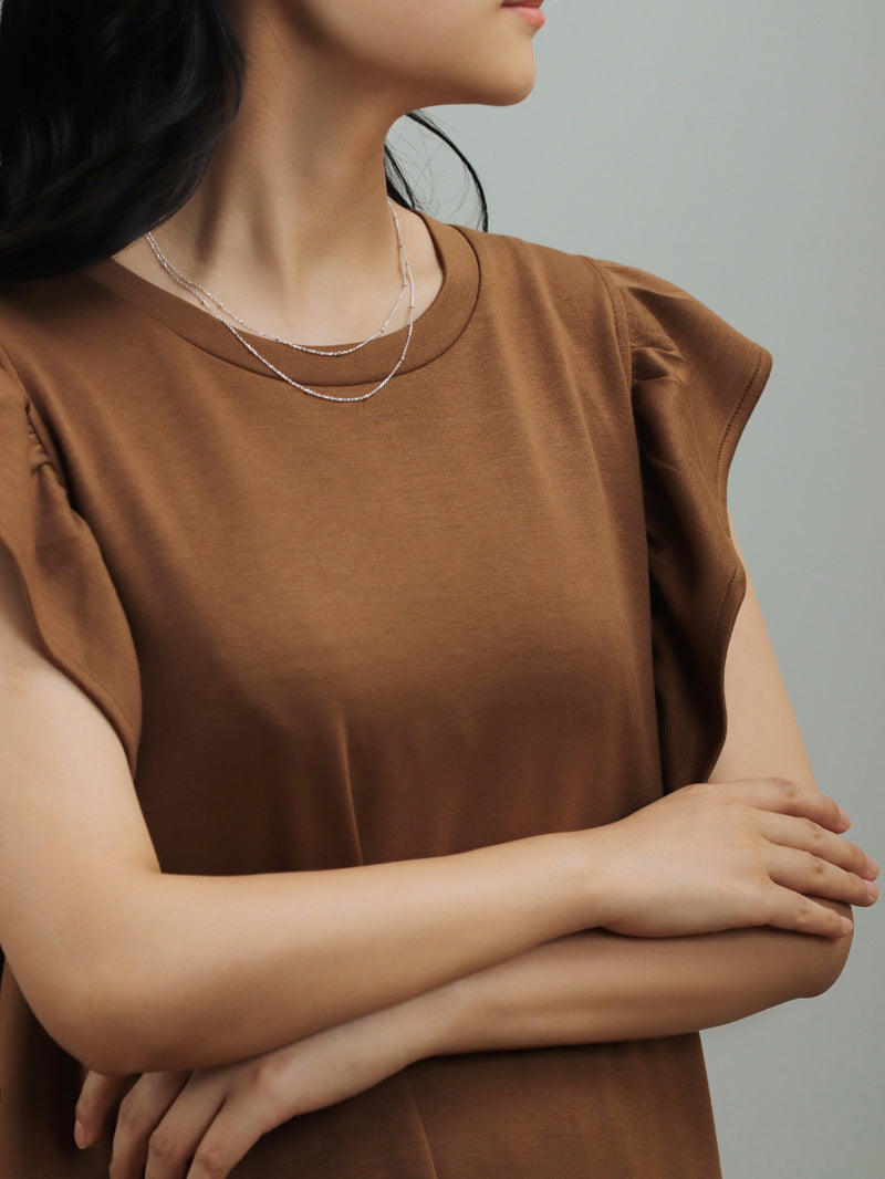 Dew Drop Layering Necklace-Sterling Silver Beaded Satellite Chain-Minimalist Choker-Bridesmaid gifts-Gift for women