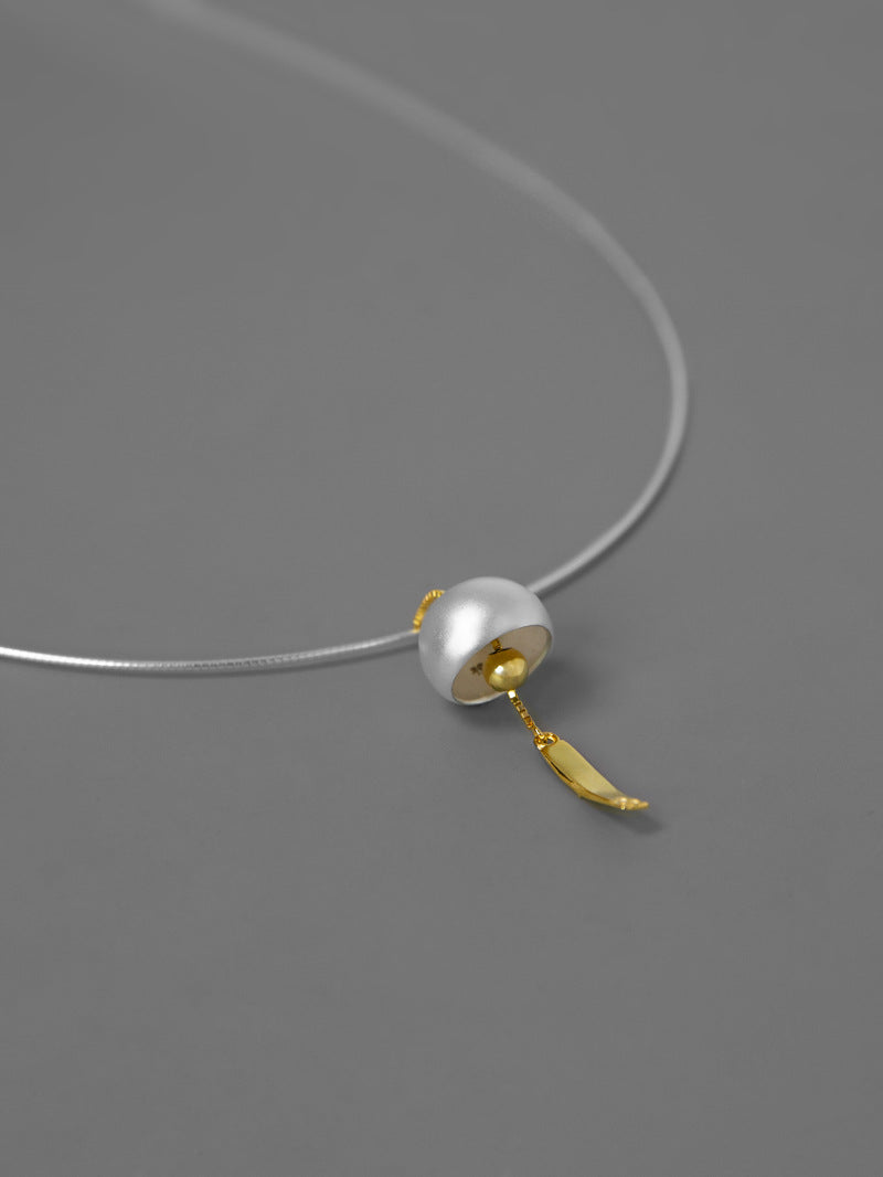Wind Chime Necklace Charm-Sterling Silver Japan Style Wind Bell Pendant-Gold Drop-Blessing Jewelry-Gift for her