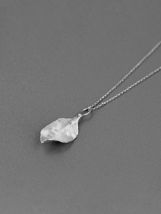 Autumn Leaves Charm Pendant-Sterling Silver Fall Leaves Pendant-Matt Silver-Harvest Thanksgiving Jewelry-Gift for woman