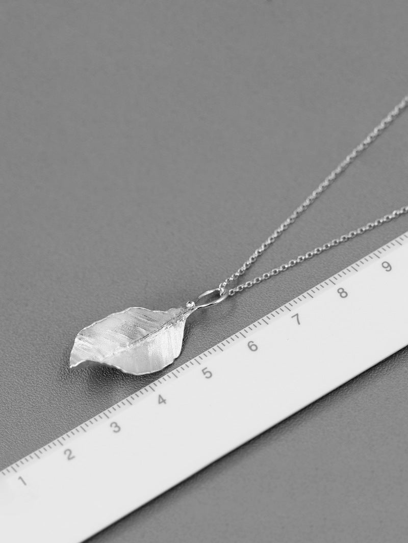 Autumn Leaves Charm Pendant-Sterling Silver Fall Leaves Pendant-Matt Silver-Harvest Thanksgiving Jewelry-Gift for woman