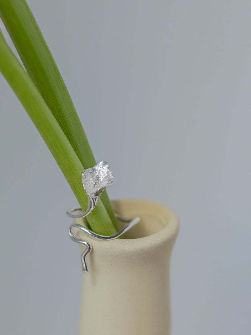 Calla Lily Ring-Sterling Silver Calla Lily Flower Open Ring-Dainty Flower-Silver Floral Jewelry-Gift for her