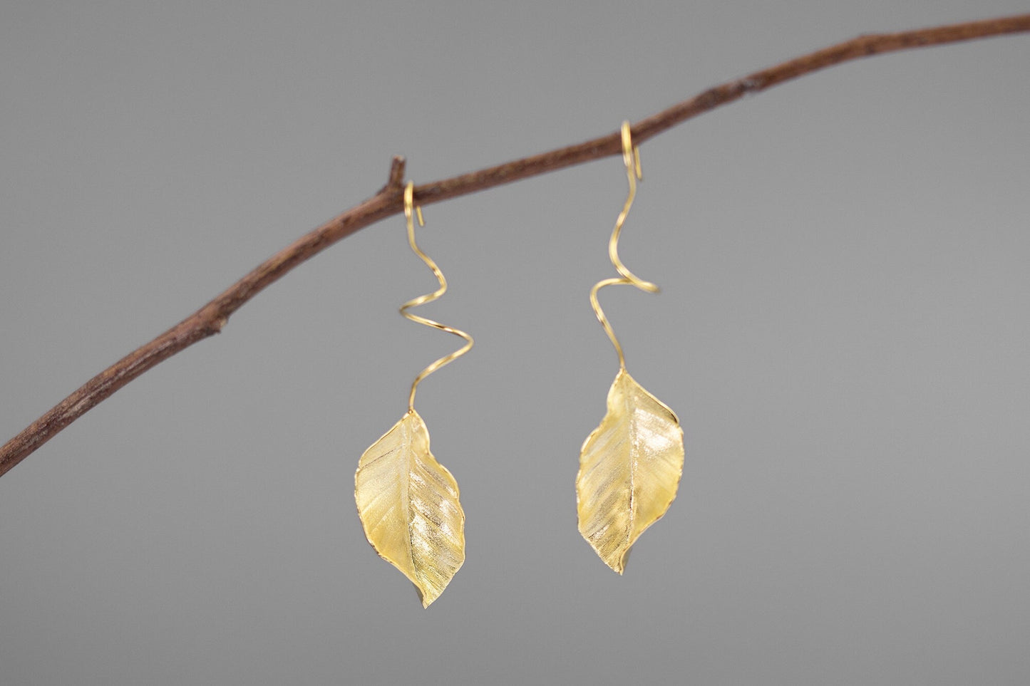 Autumn Leaves Charm Earrings-Sterling Silver Fall Leaves Dangle Earrings-Matt Silver-Harvest Thanksgiving Jewelry-Gift for woman cindysilverstudio