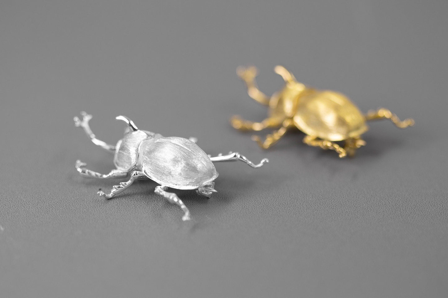 Beetle Bug Brooch-Sterling Silver Elephant Beetle Brooch-Scarab Beetle-Dainty Insect Jewelry-Gift for Unisex cindysilverstudio