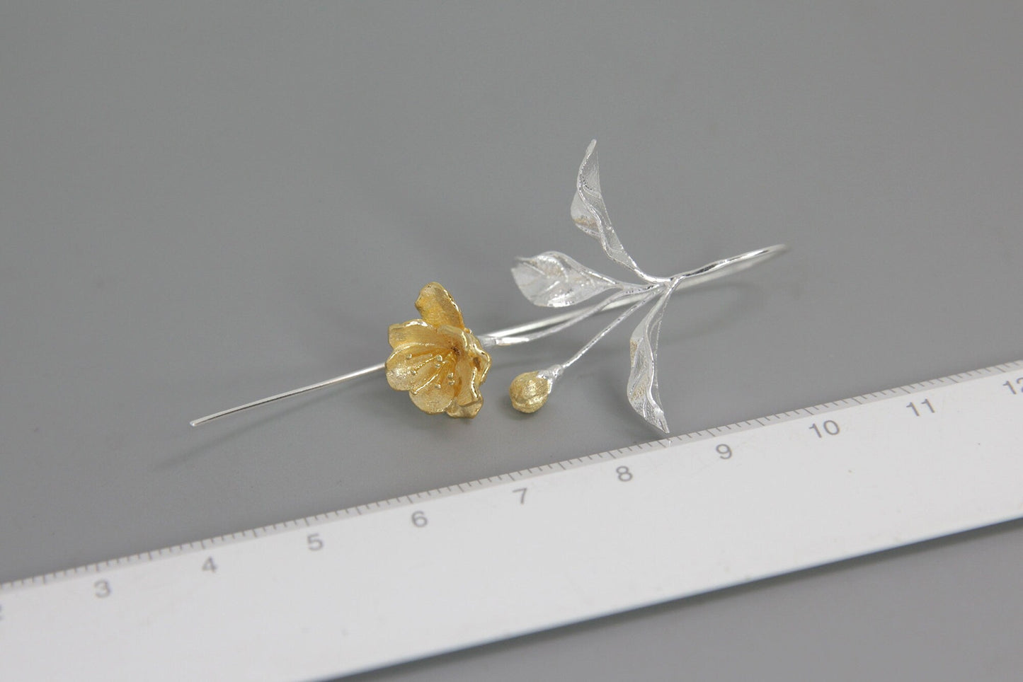 Begonia Flower Earring-Sterling Silver Blossom Flower Dangle Earring-Gold Flower Silver Leaf-Floral Jewelry-Bridesmaid gifts-Gift for her cindysilverstudio