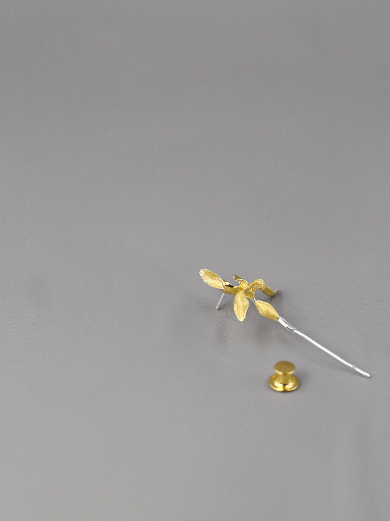 Bloom Orchid Brooch-Sterling Silver Orchid Pin Brooch-Real Orchid-Silver Floral Jewelry-Gift For Women cindysilverstudio